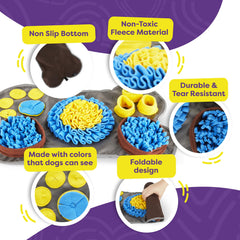 Hertzko snuffle mat with non-slip bottom stays secure during use.