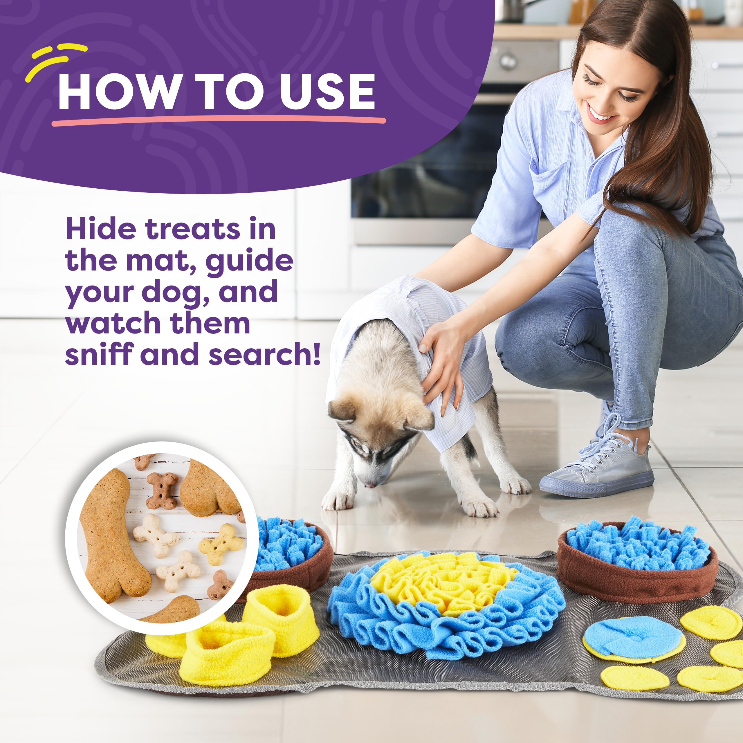 Hertzko snuffle mat compact for travel and storage.
