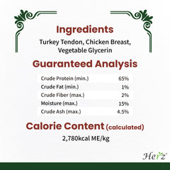 Herz rawhide-free dog treats pack emphasizes clean, additive-free ingredients for sensitive dogs.