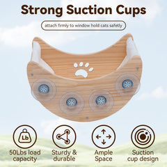 Heshenyqi cat window perch moon bed pine wood construction for daily use