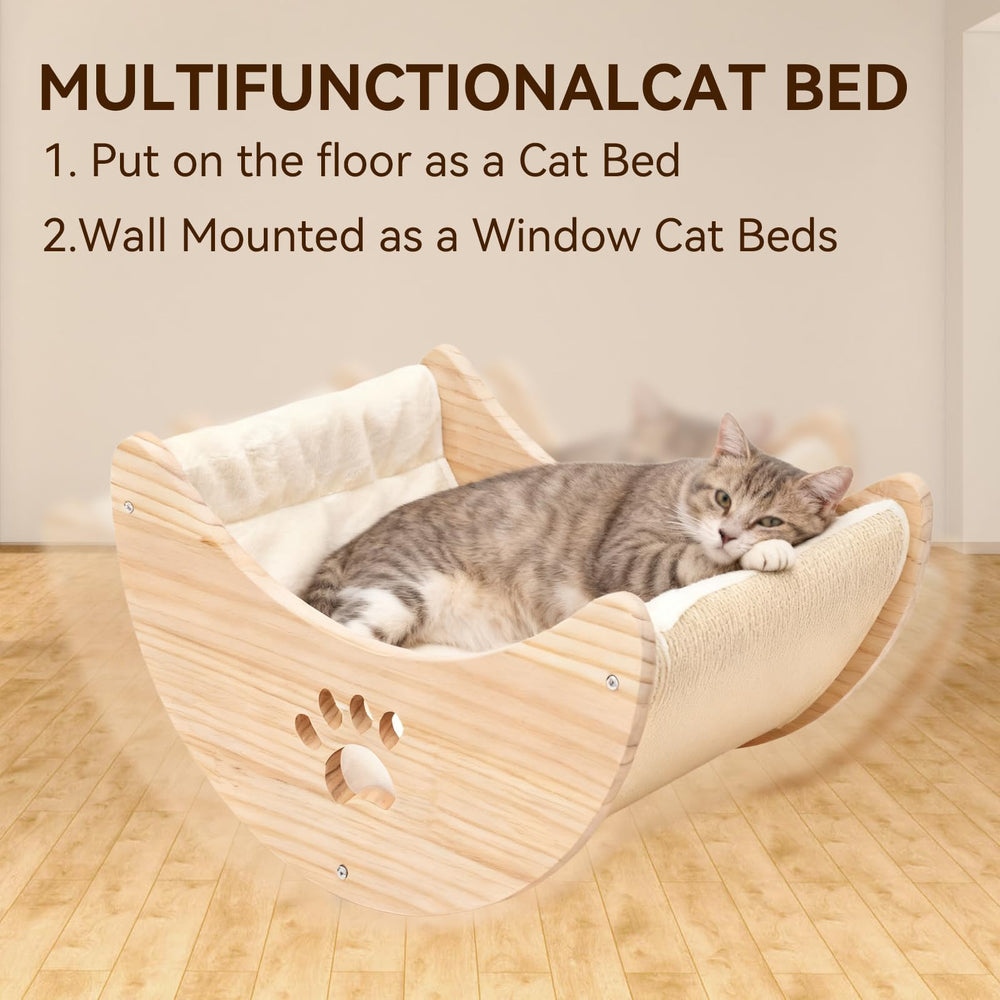 Heshenyqi cat window perch moon bed plush winter warmth