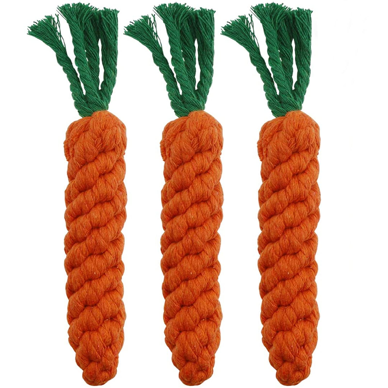 HESUILONG carrot-design dog chew toy braided for safe teething and play.