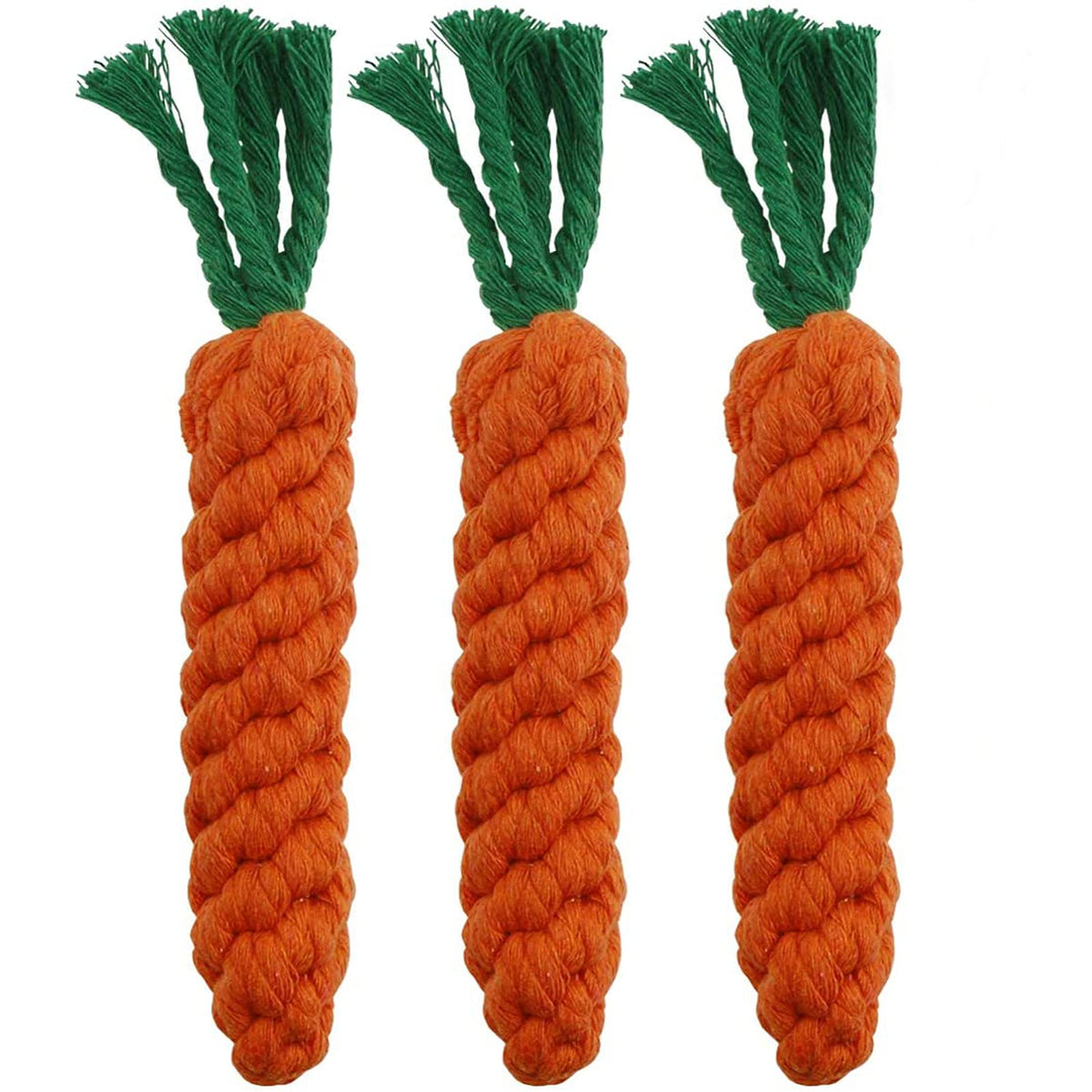 HESUILONG carrot-design dog chew toy braided for safe teething and play.