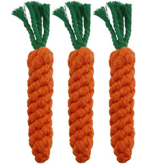 HESUILONG carrot-design dog chew toy braided for safe teething and play.