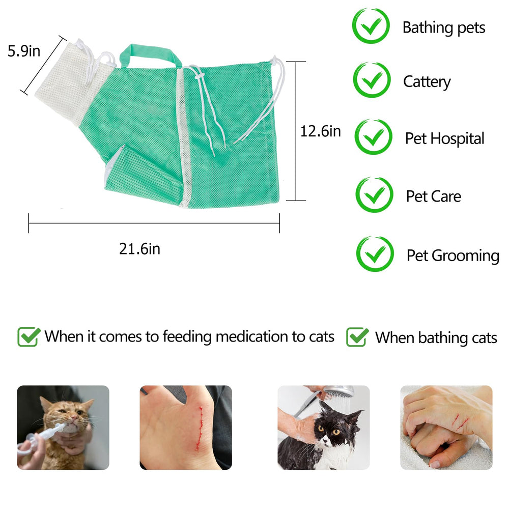 Hetenoyo cat bathing net in use simplifying safe cleaning.