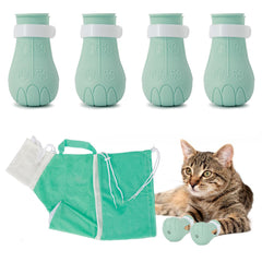 Hetenoyo cat shoes anti-scratch silicone paw protectors for safe grooming.
