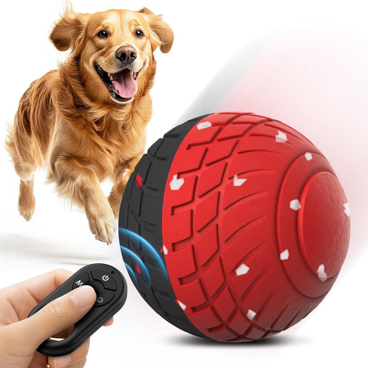 HETOO interactive dog toy ball main image showing engaging play for large dogs