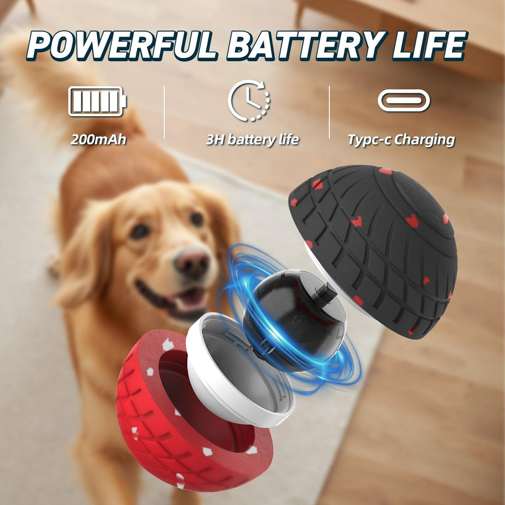 HETOO remote-control dog ball side view highlighting customizable play modes