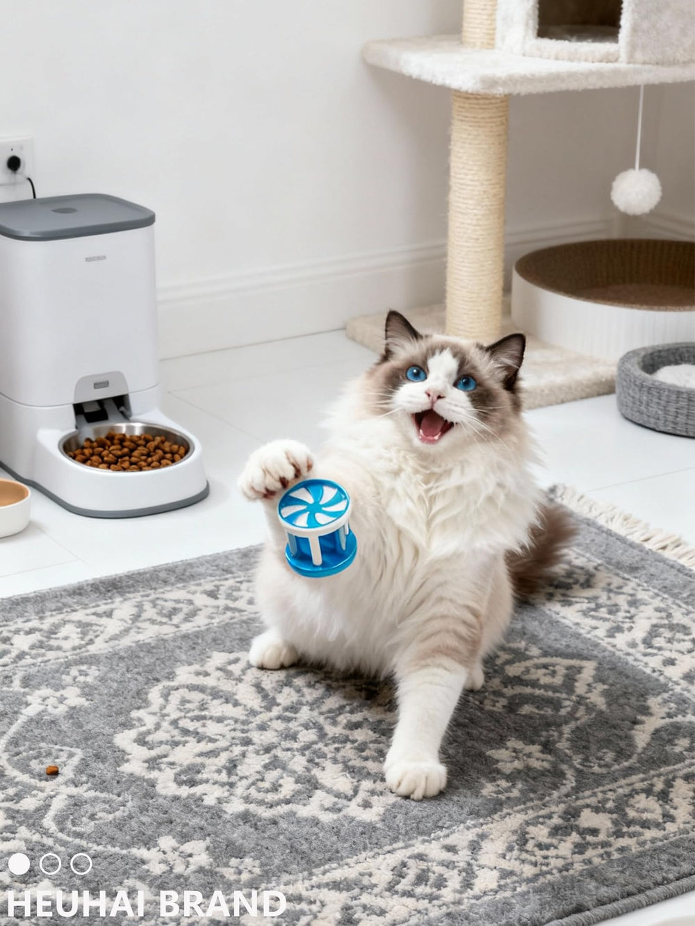 HEUHAI 1.5-2.3 inch cat balls size comparison — fits all paws