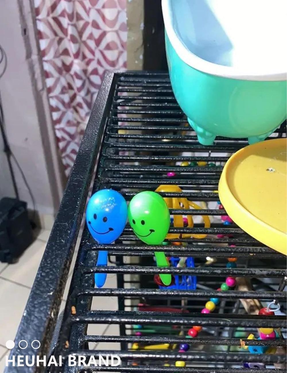 HEUHAI rattles and bells add interactive sound for cage play
