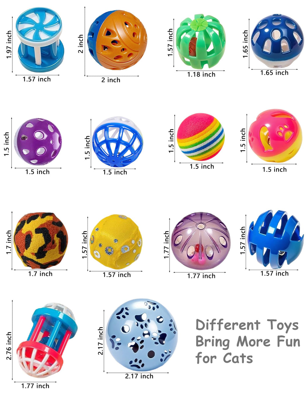 HEUHAI cat toy balls colors closeup — vibrant hues match every mood