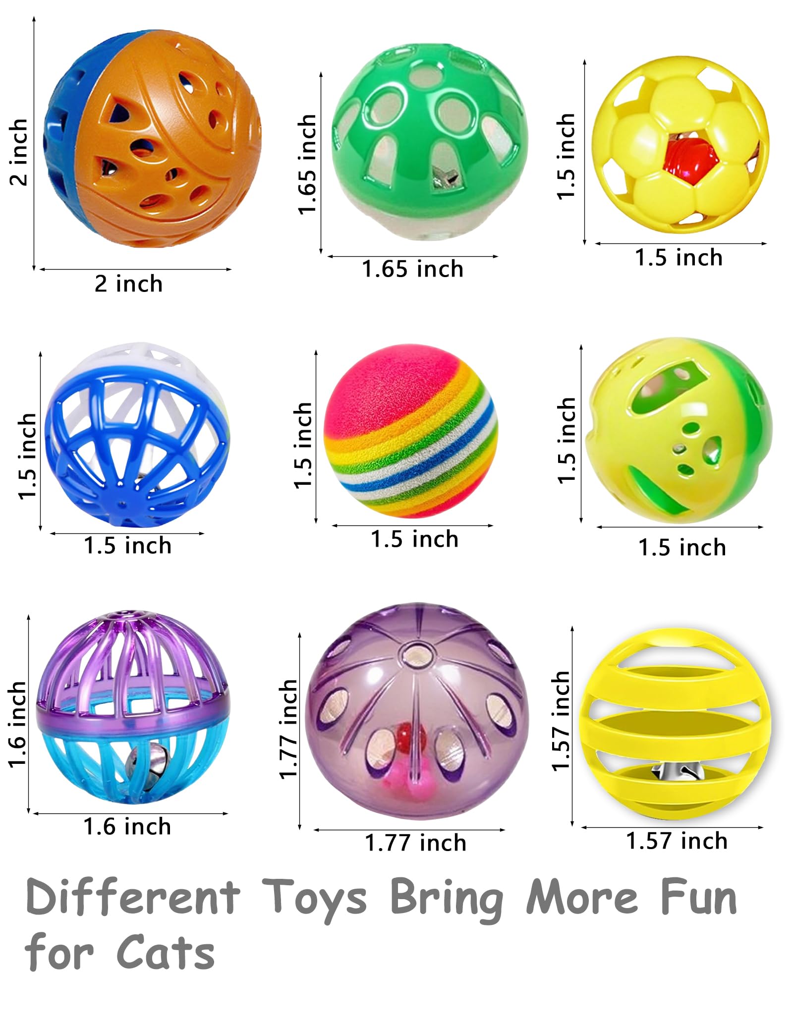 HEUHAI hollow lightweight cat balls for easy tossing and carrying