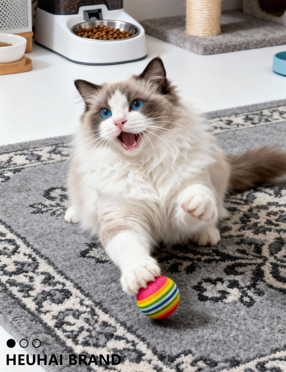 HEUHAI cat toy balls with jingle bells for instant engagement