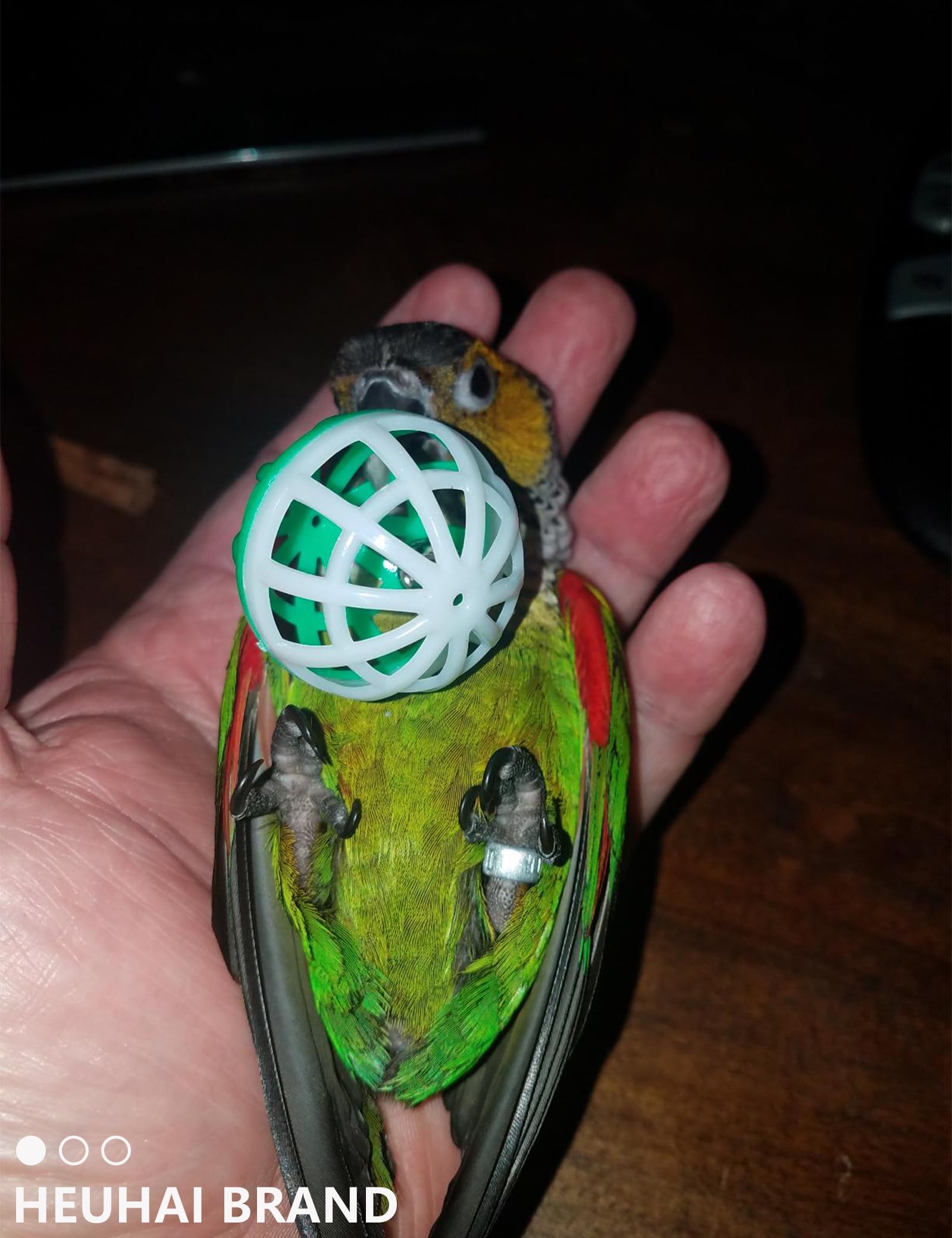 HEUHAI conure toys feature hollow bell-balls encouraging exploration and puzzle-solving play.