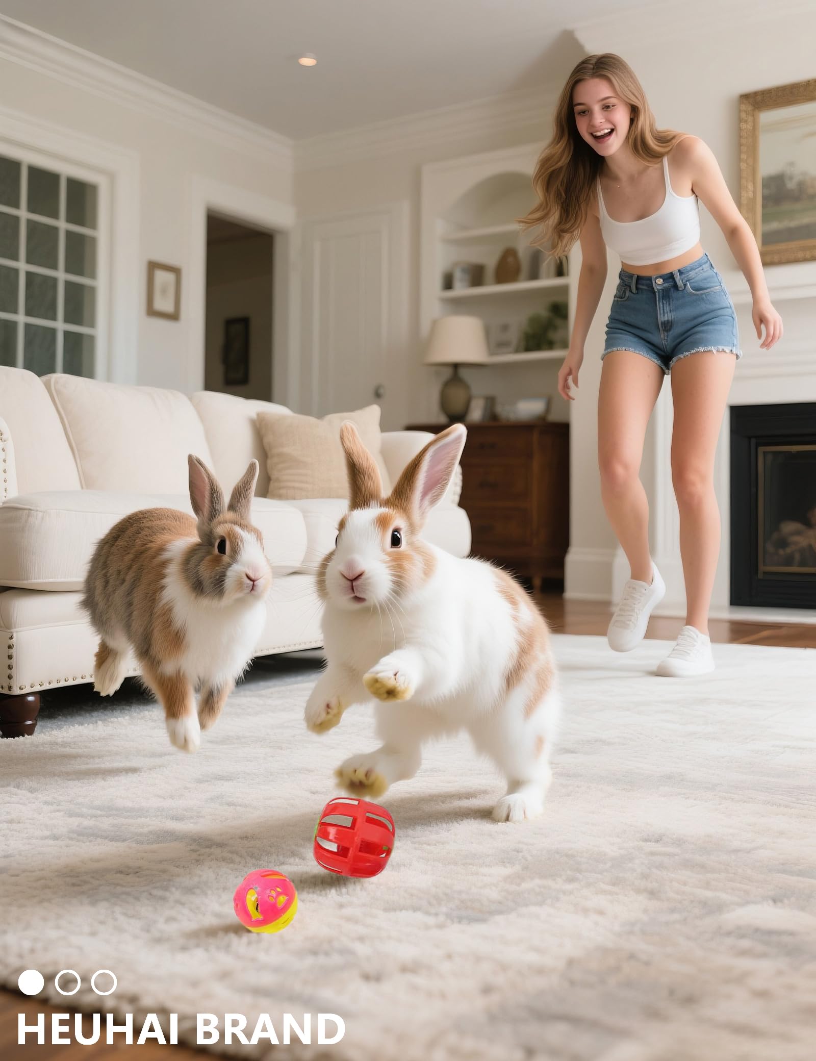 HEUHAI 10-pack rabbit toys ideal for indoor entertainment and bonding moments