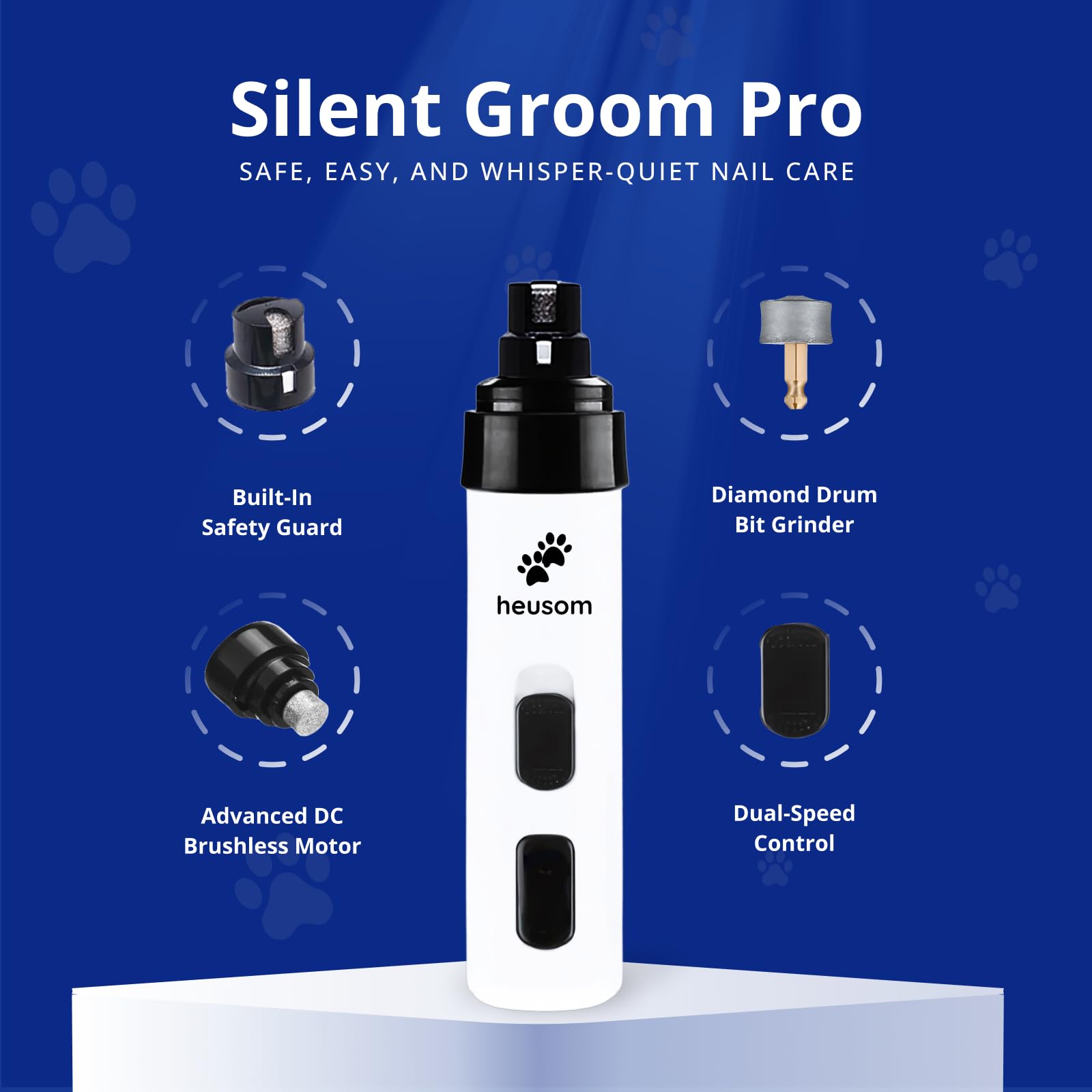 Heusom Silent Groom Pro diamond wheel for durable, precise trimming.