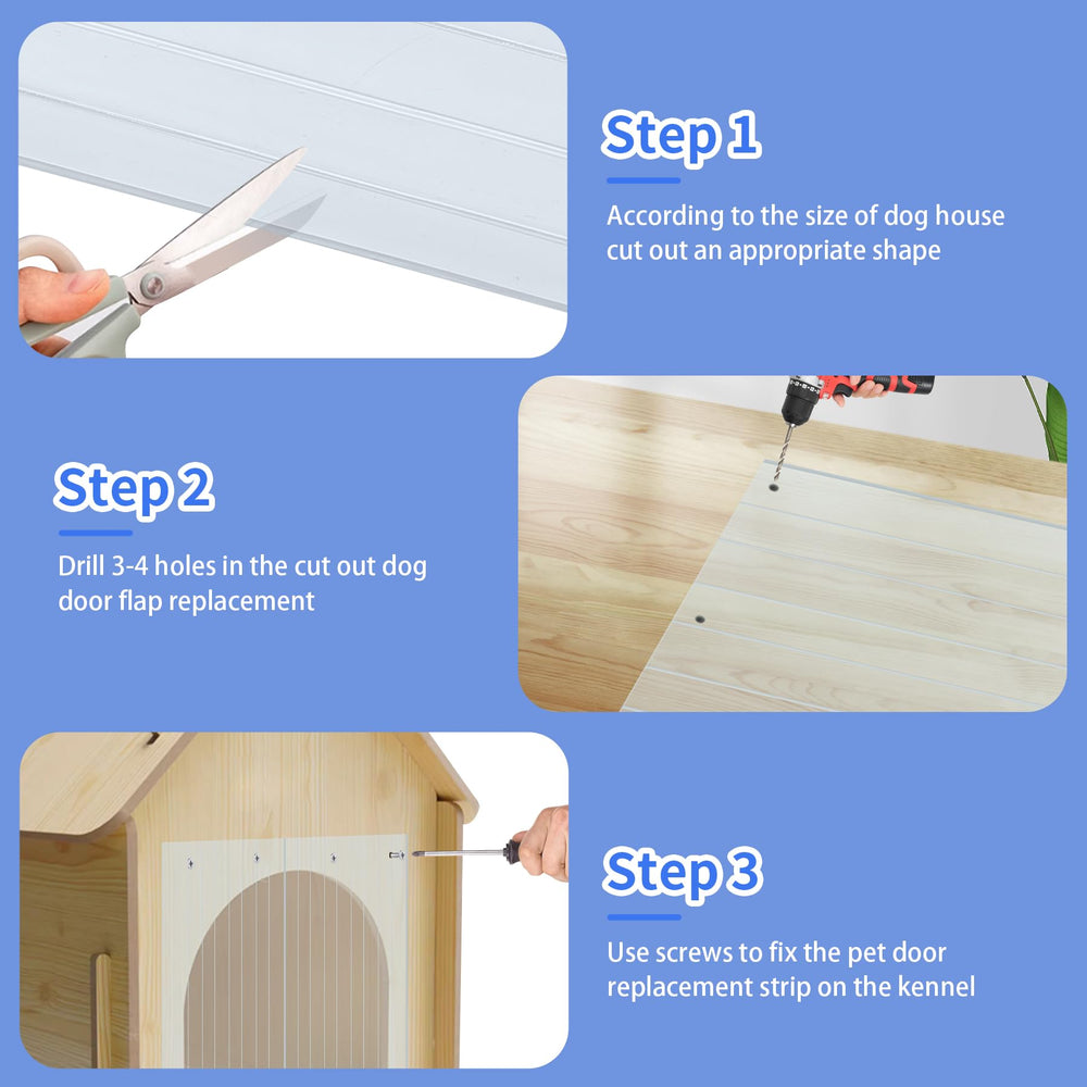 Heuyrao dog house door flap clear strips allow pets to see outside safely