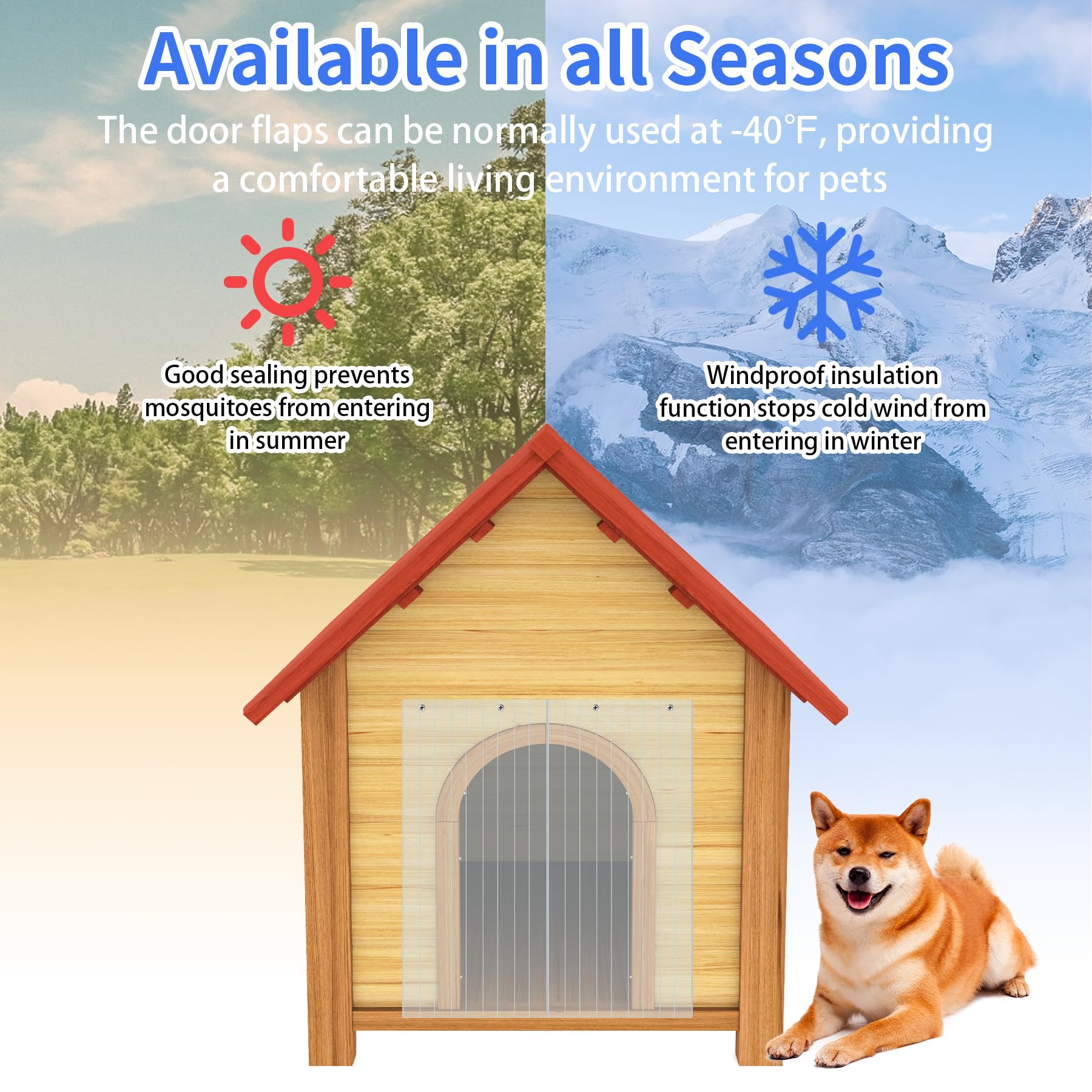 Heuyrao dog house door flap easy-cut template allows size customization