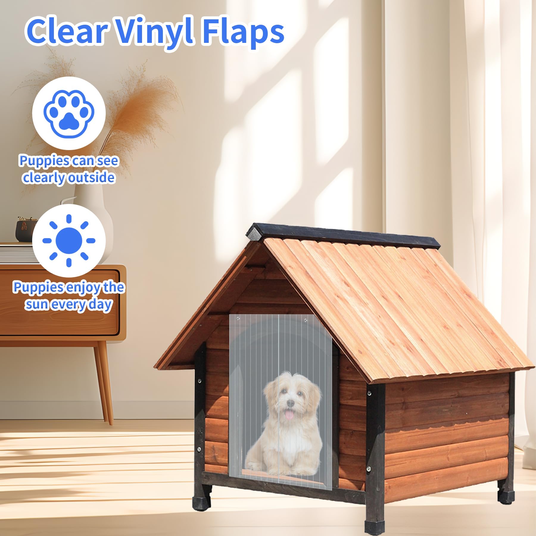 Heuyrao dog house door flap waterproof and scratch-resistant for durability