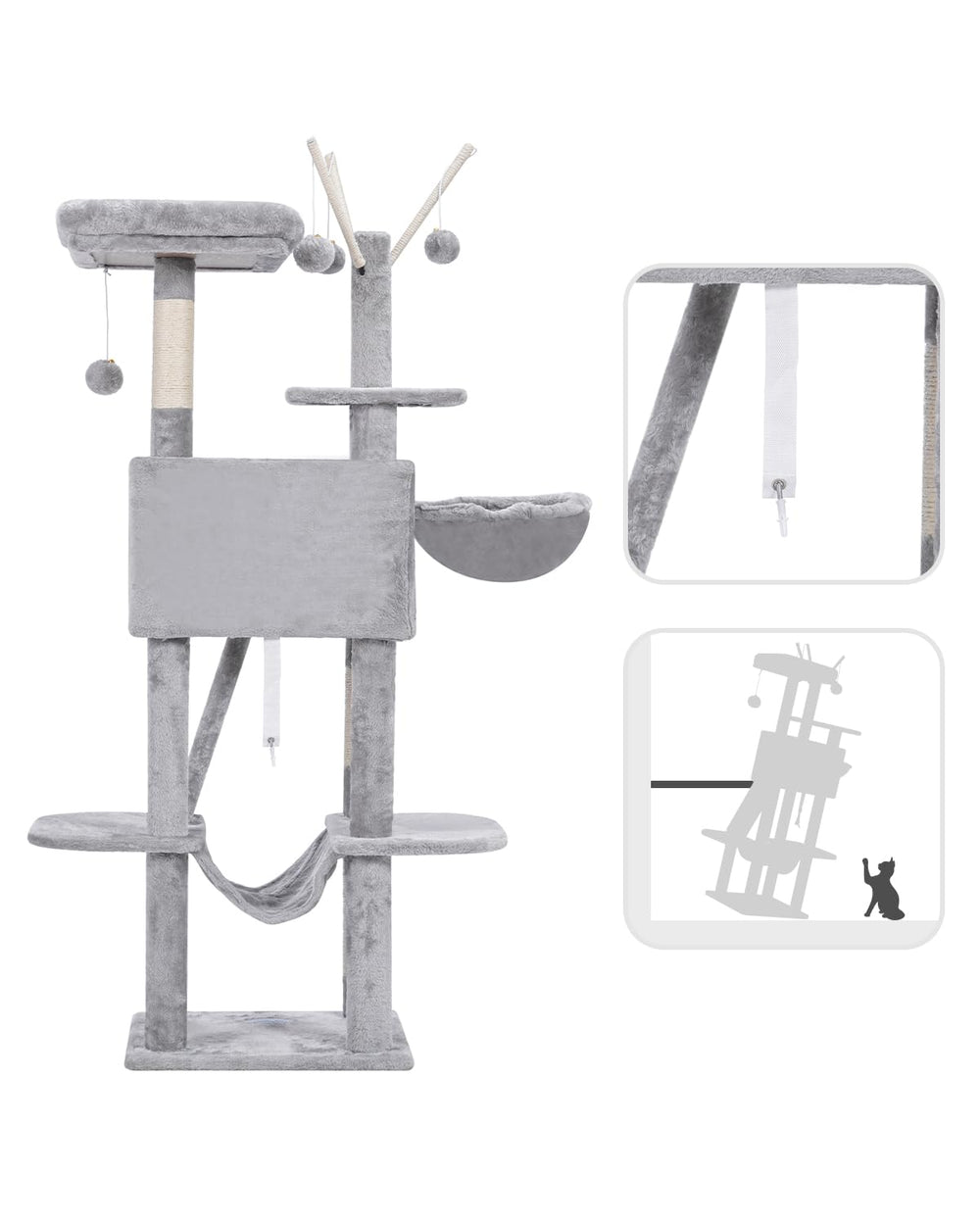 Hey-brother cat tree 53inch assembly instructions show quick setup and neat room integration.
