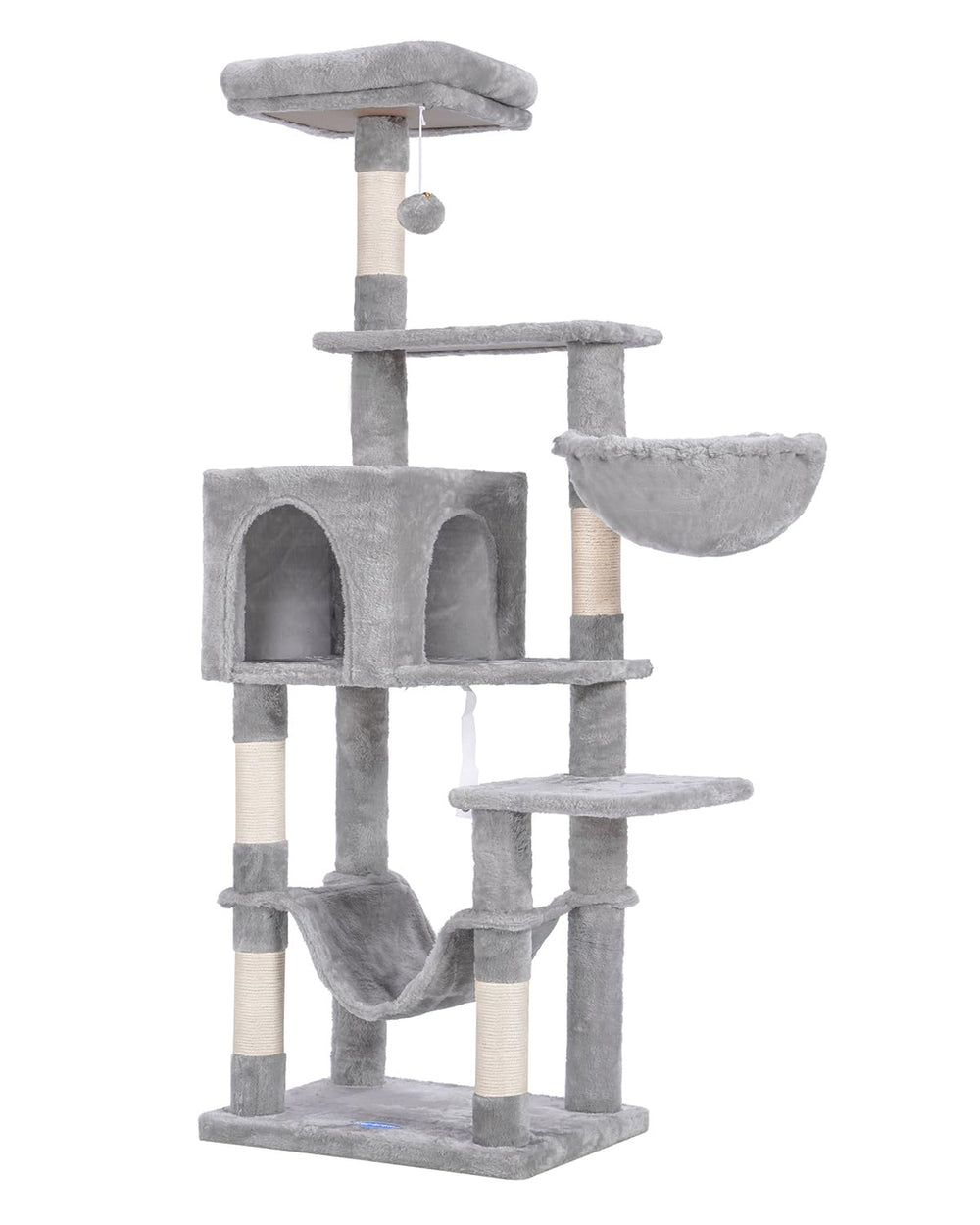 Hey-brother cat tree anti-tip kit view demonstrates sturdy, safe multi-cat setup