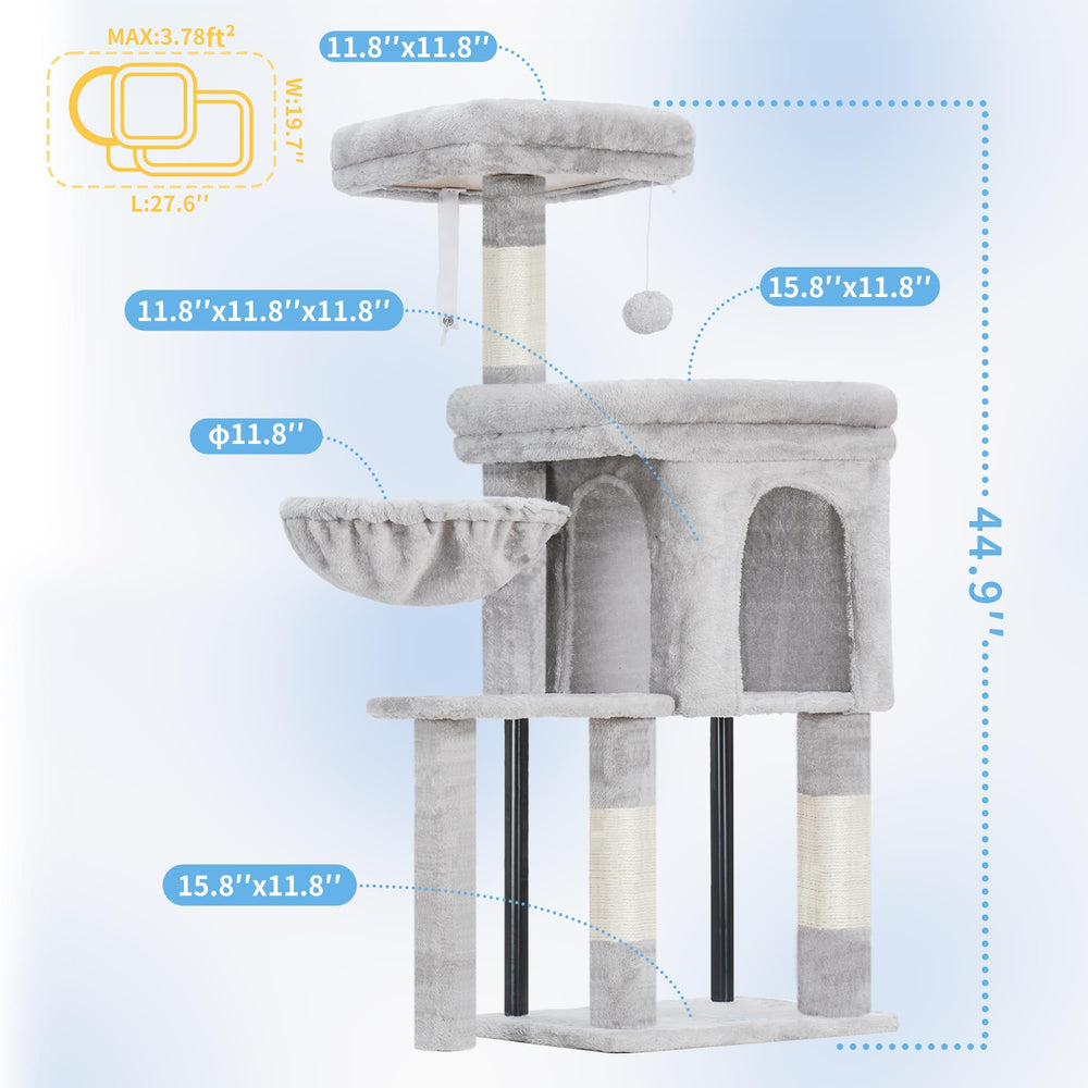Hey-brother Cat Tree Anti-Tipping Device enhances stability during play.