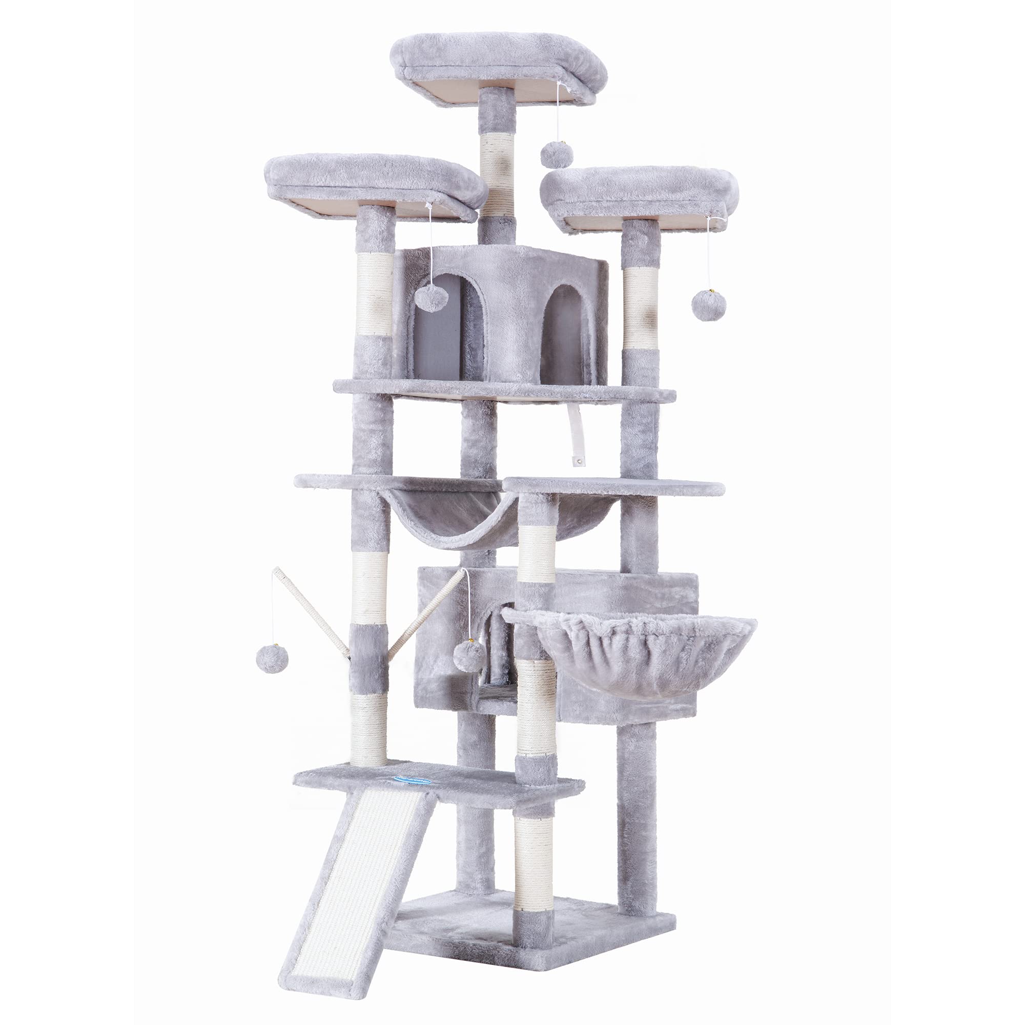 Hey-brother cat tree-anti-toppling-fittings enhance safety during vigorous play.
