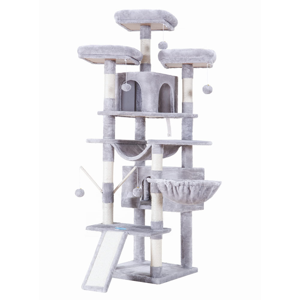 Hey-brother cat tree-anti-toppling-fittings enhance safety during vigorous play.