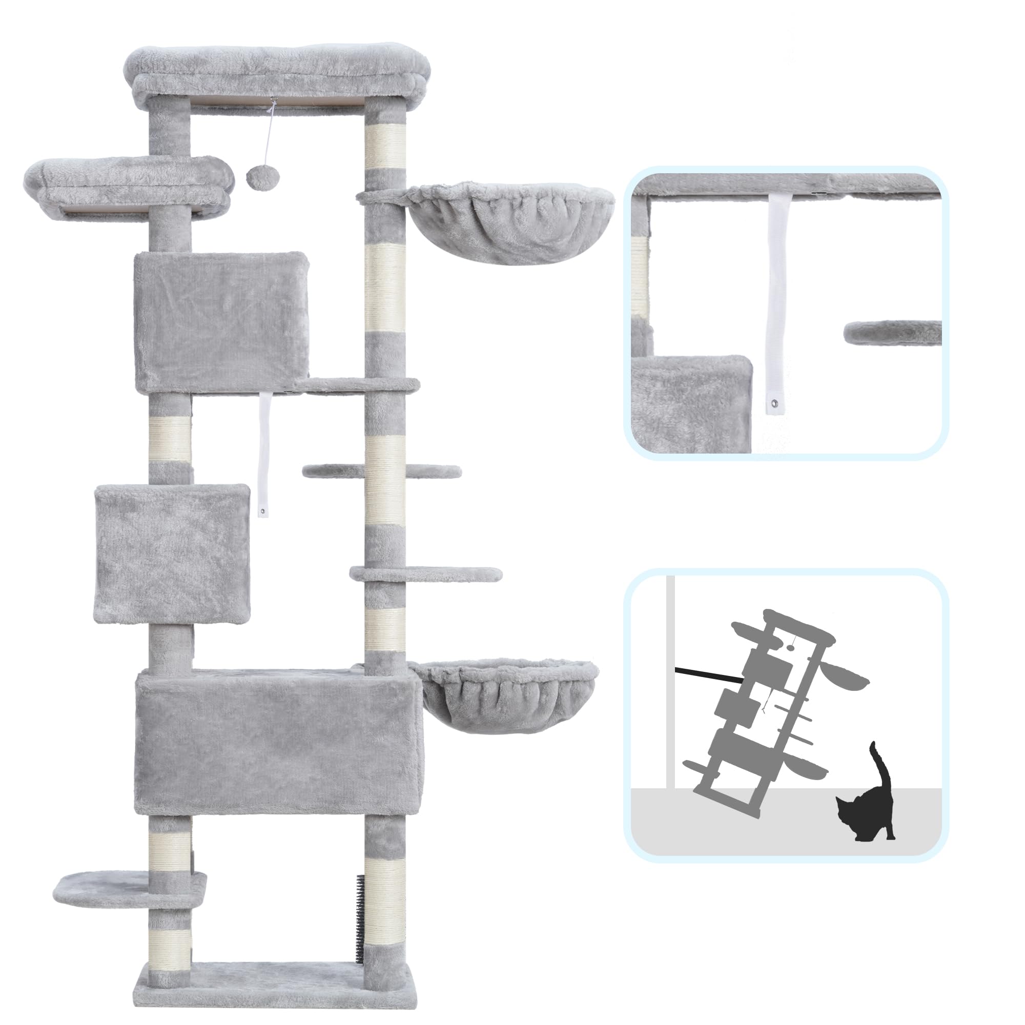 Hey-brother cat tree included hardware simplifies quick assembly.