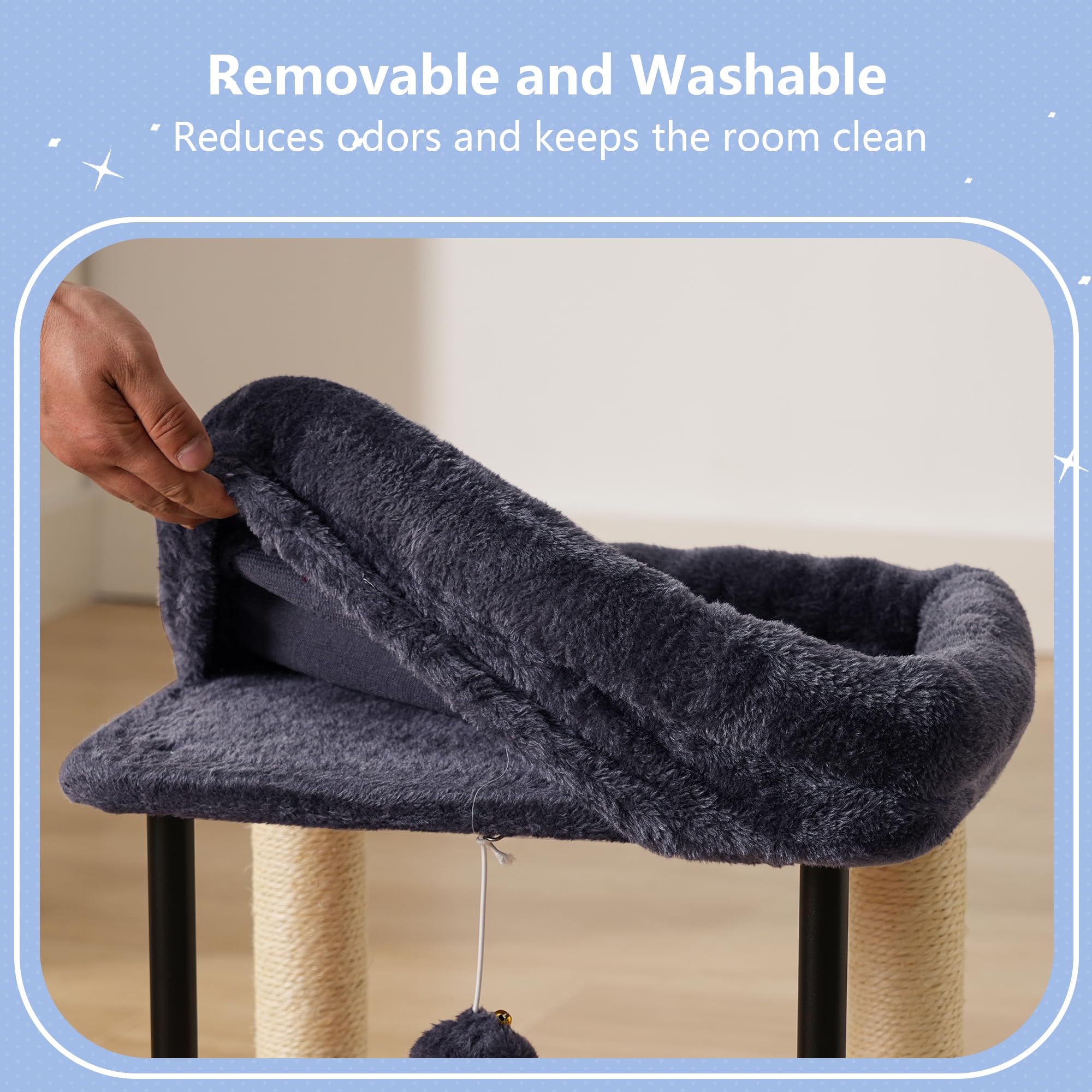 Hey-brother cat tree base rounded – smooth edges for safety