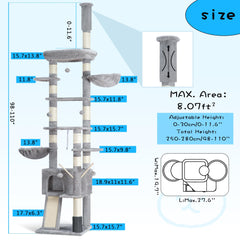 Hey-brother cat tree with two cozy condos provides resting spots for indoor cats