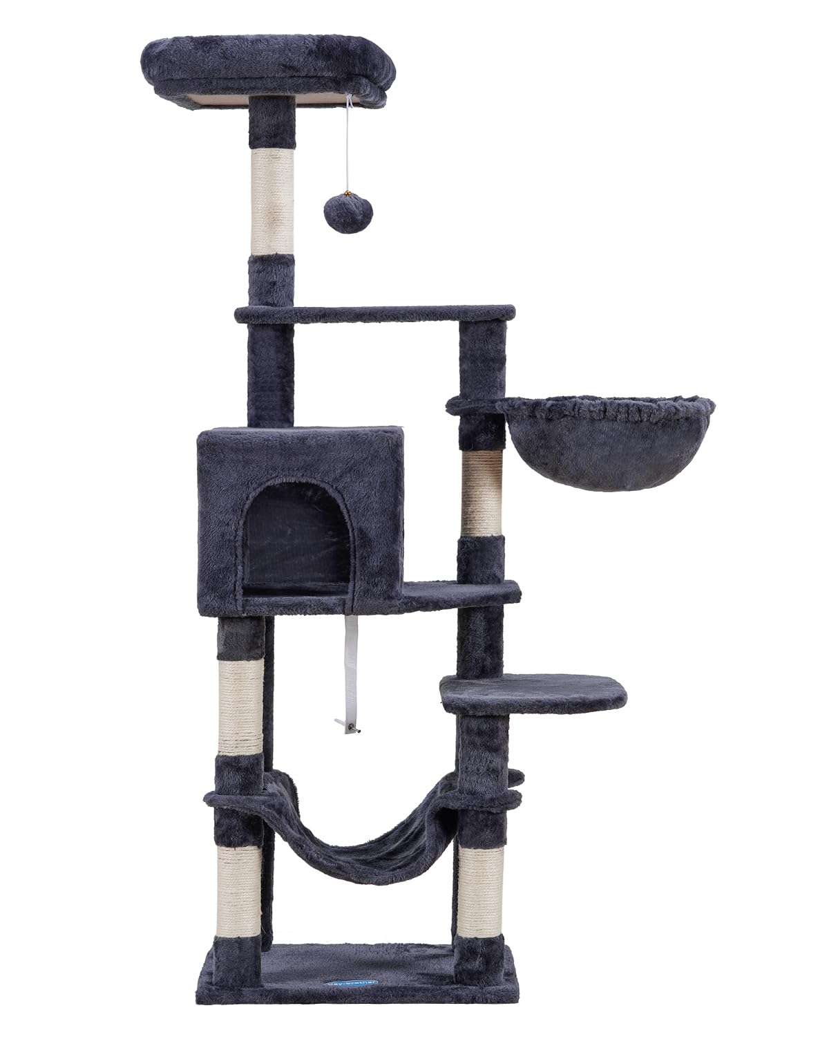 Hey-brother cat tree cave and soft basket provide cozy hideaways