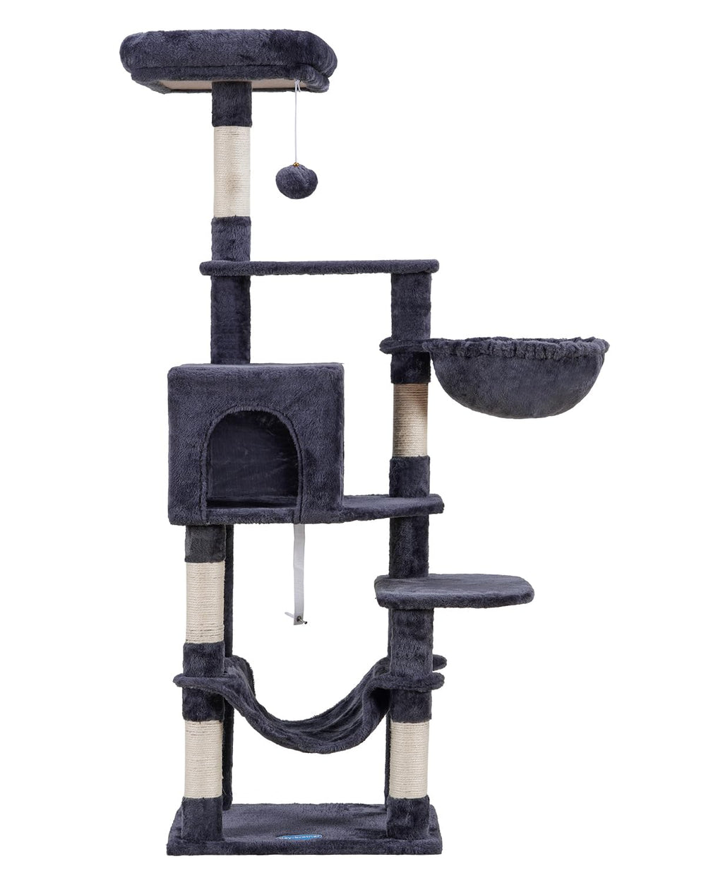 Hey-brother cat tree cave and soft basket provide cozy hideaways