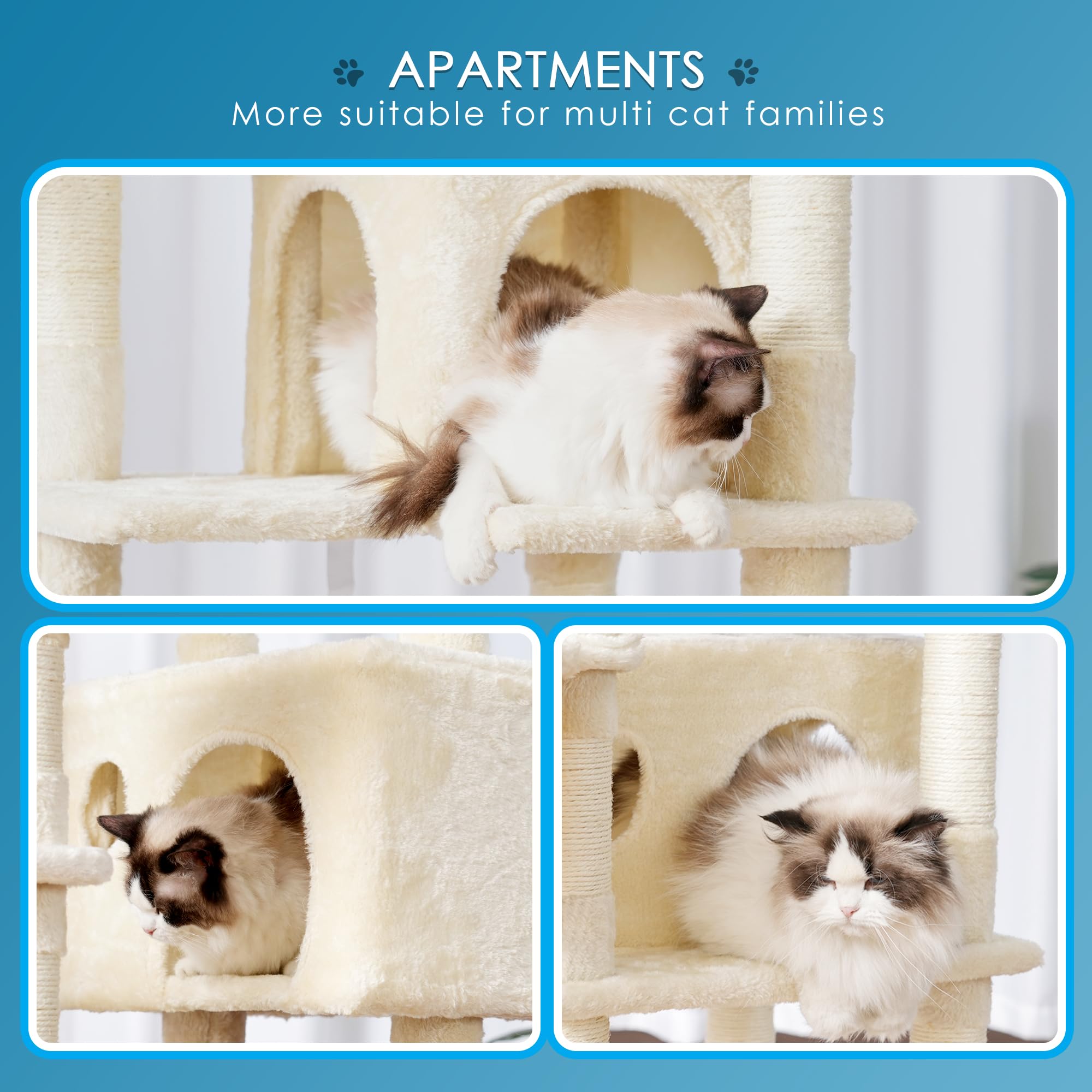 Hey-brother Cat Tree condos offer cozy nap spaces for kittens and cats.