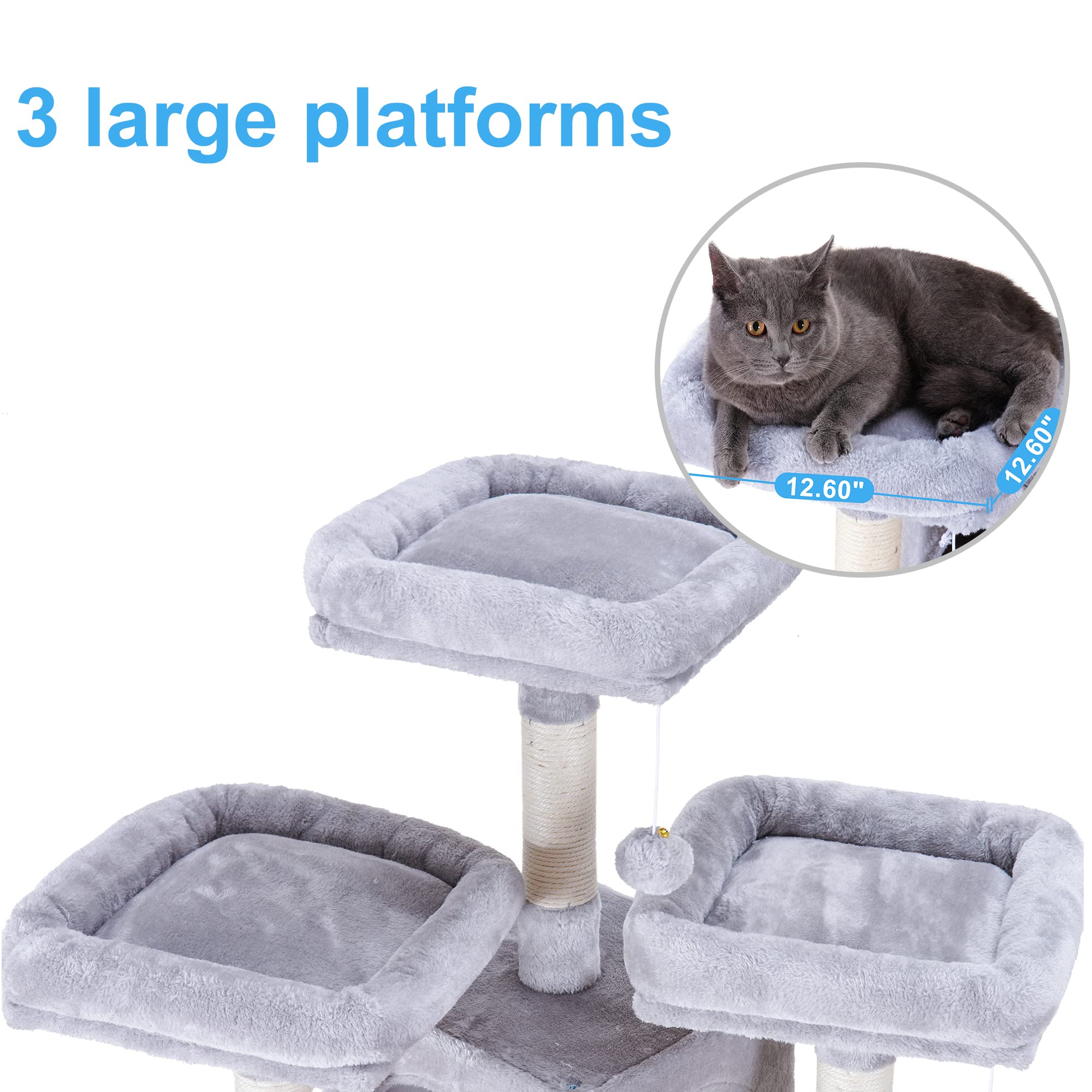 Hey-brother cat tree cozy-basket-hammock offers snug napping and security.