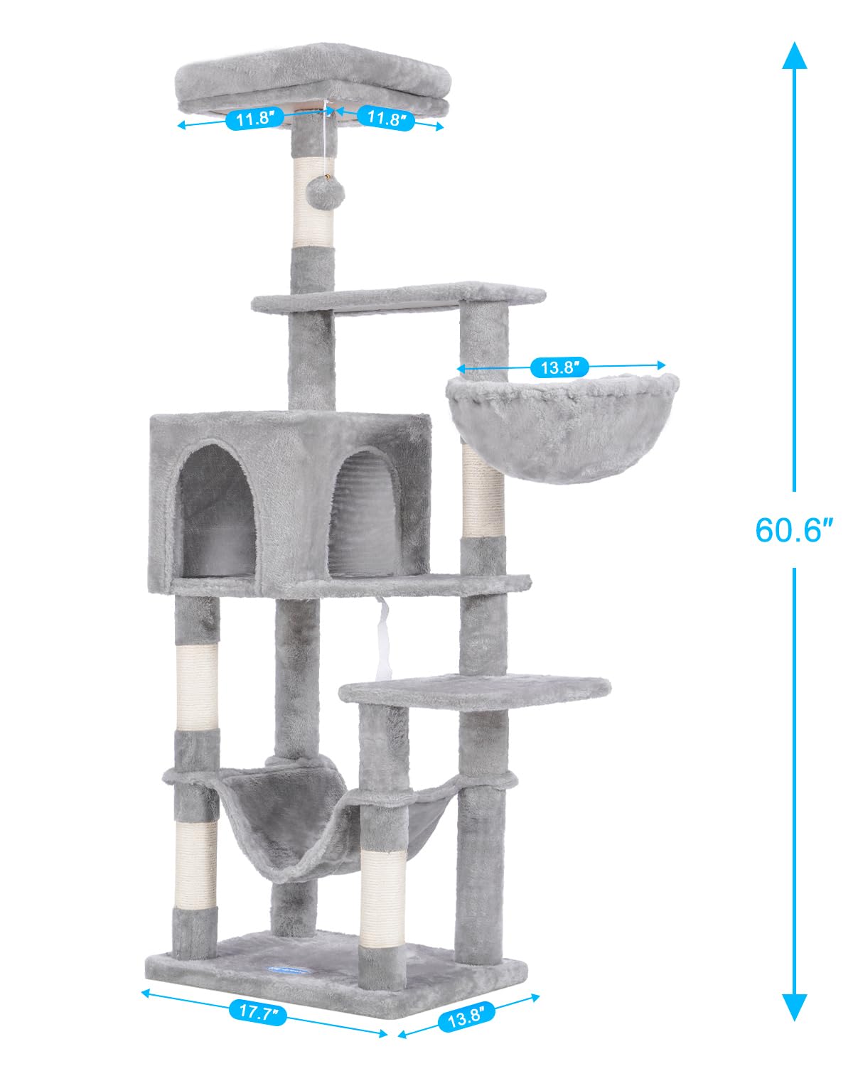Hey-brother cat tree cozy cave image emphasizes private den for quiet retreats