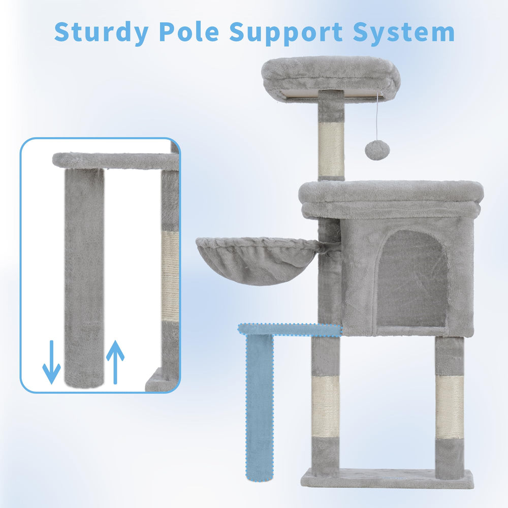 Hey-brother Cat Tree Cozy Condo offers a semi-private hideaway for secure napping.