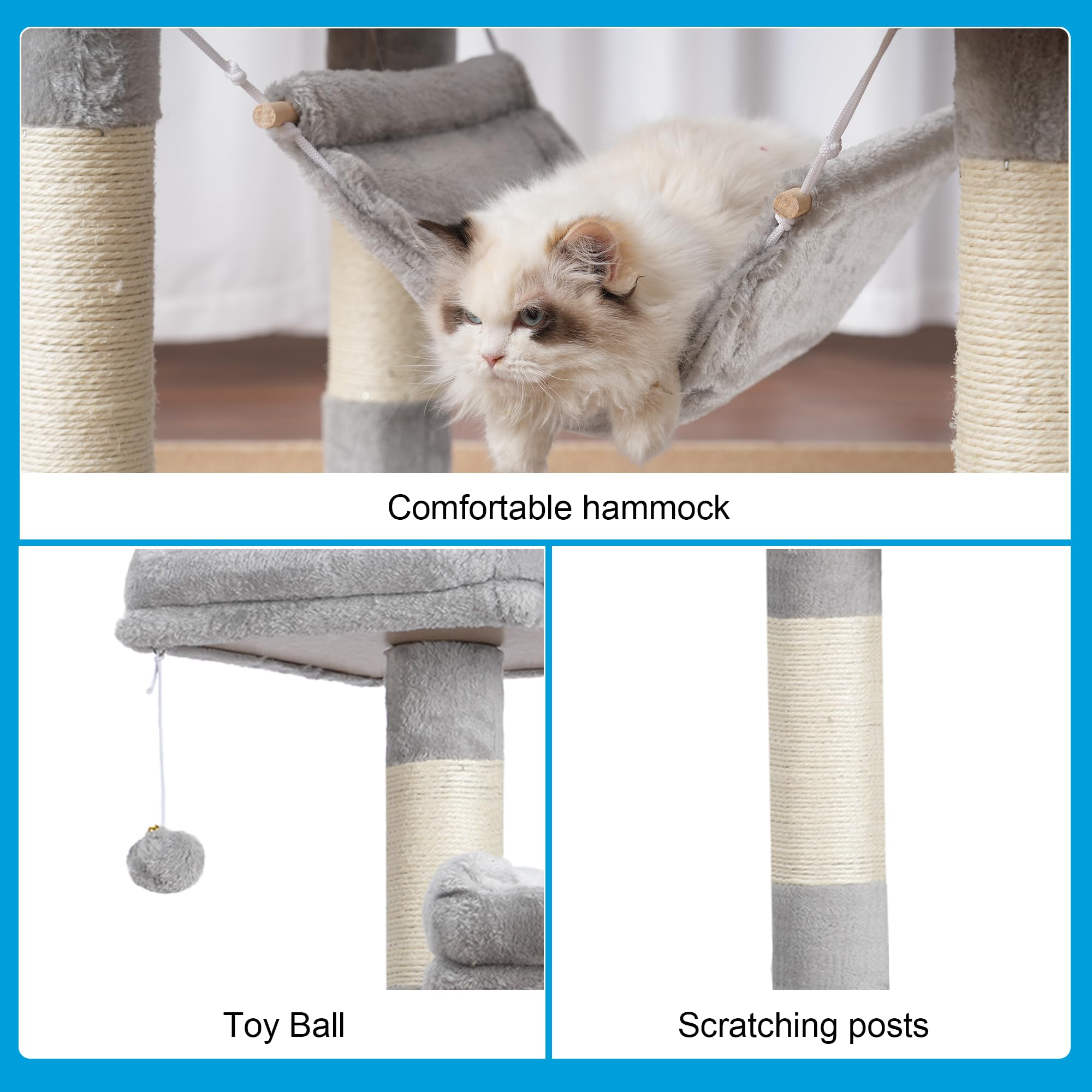 Hey-brother easy-assembly cat tree ensures quick setup.