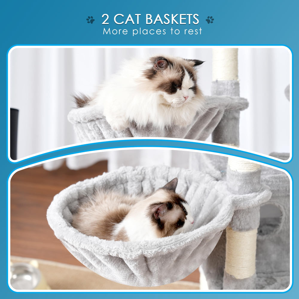Hey-brother cat tree hairbrush posts combine grooming with scratching.
