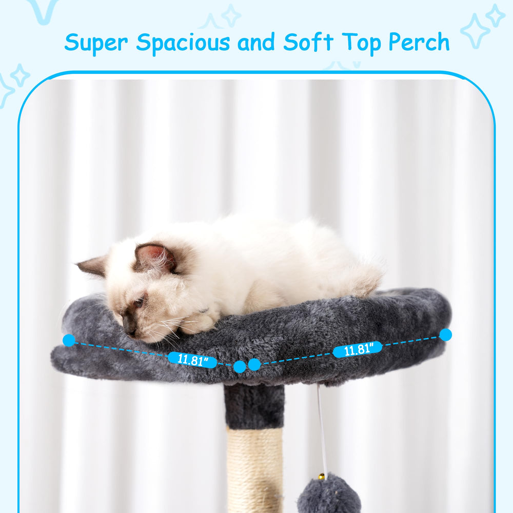 Hey-brother cat-tree hanging ball provides interactive play