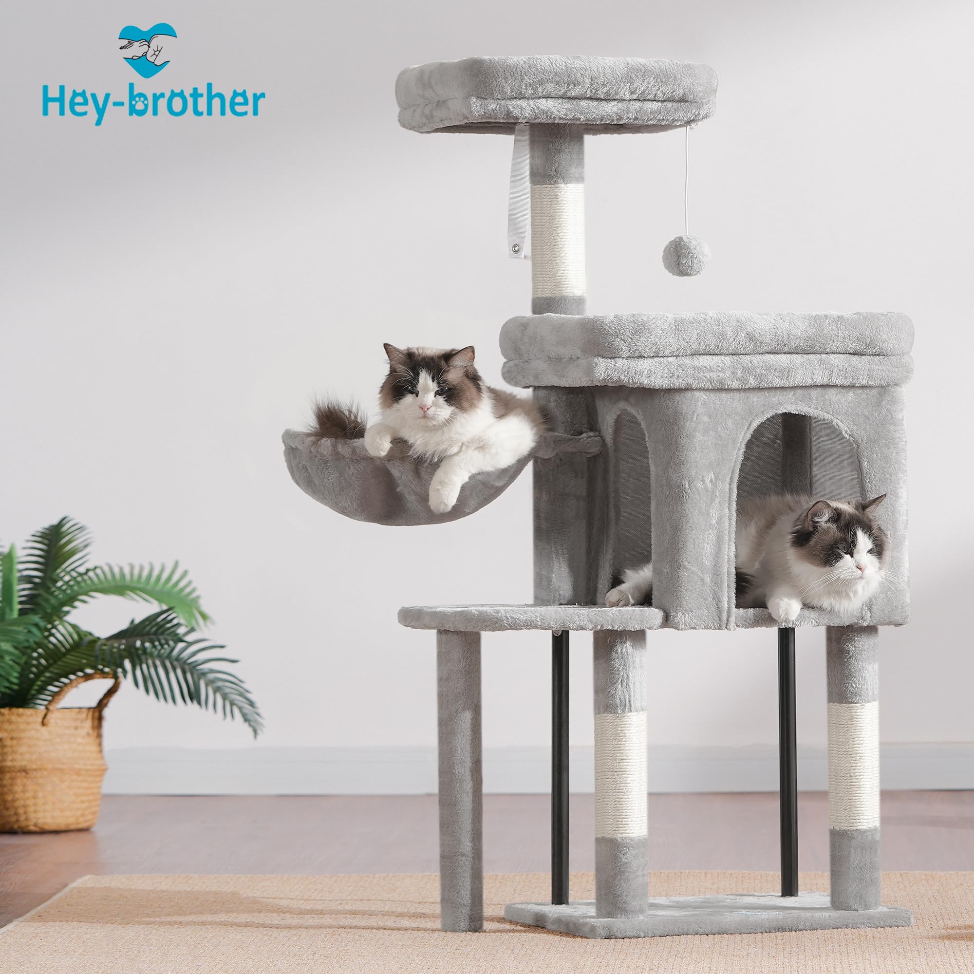 Hey-brother Cat Tree Indoor Kittens Use supports safe, indoor exploration.