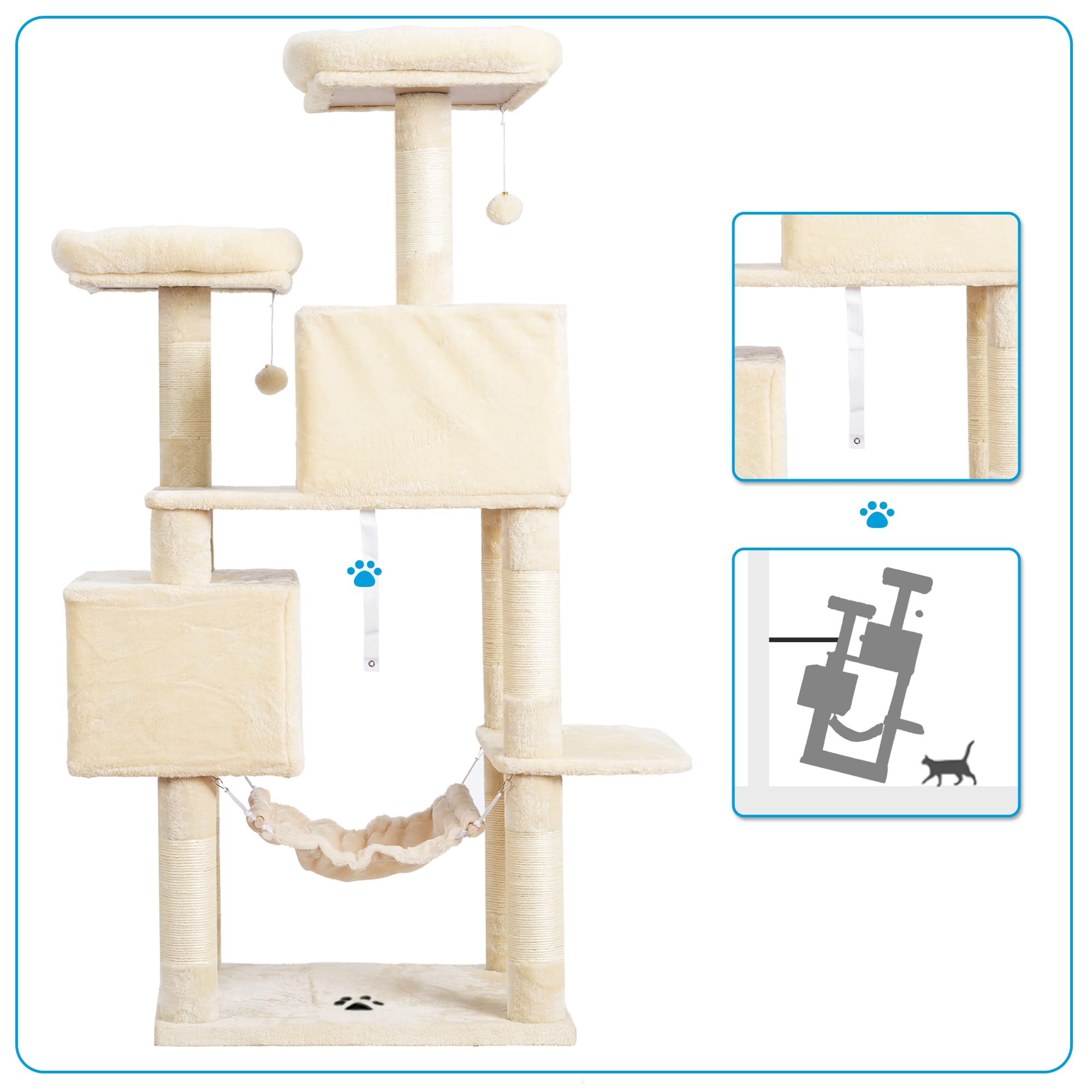 Hey-brother sturdy design supports larger cats and active play.