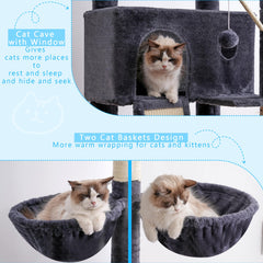Hey-brother cat tree features multiple jumping platforms for safe, playful landings.