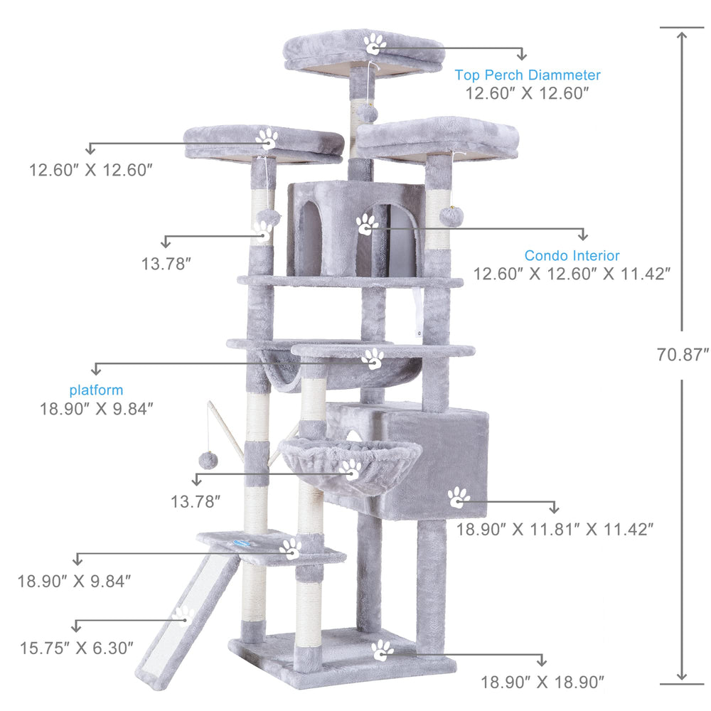 Hey-brother cat tree multi-level-perches creates varied viewpoints for playful felines.