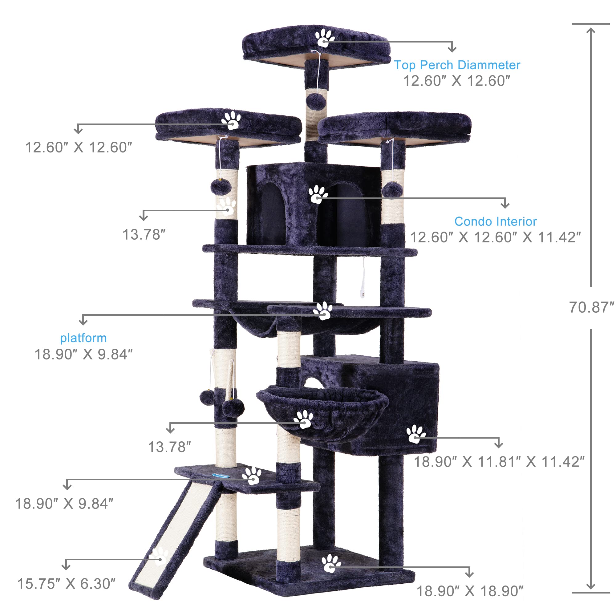 Hey-brother cat tree shows multi-level climbing and view spots