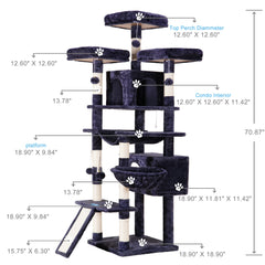 Hey-brother cat tree shows multi-level climbing and view spots