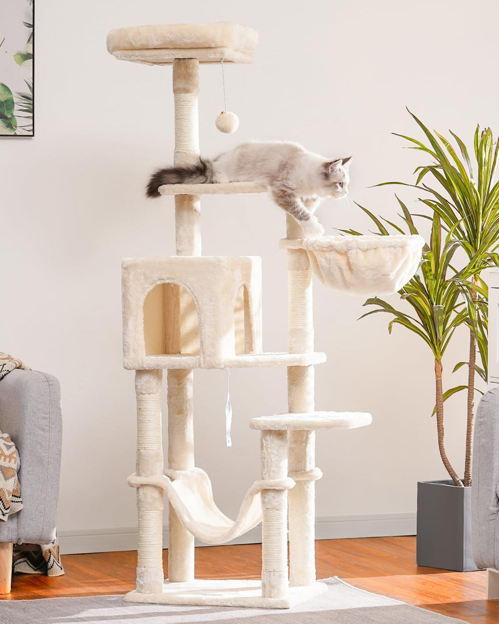 Hey-brother cat tree multi-level villa offers a versatile playground for multiple cats