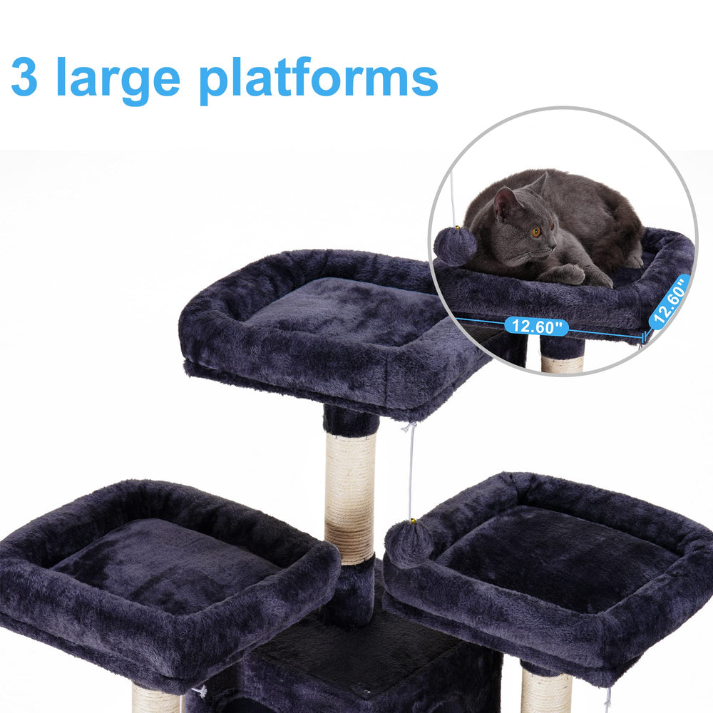 Hey-brother cat tree padded top platforms for comfortable rests