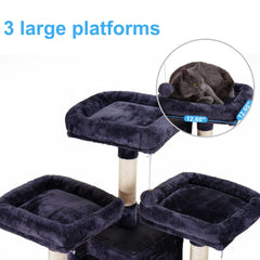 Hey-brother cat tree padded top platforms for comfortable rests