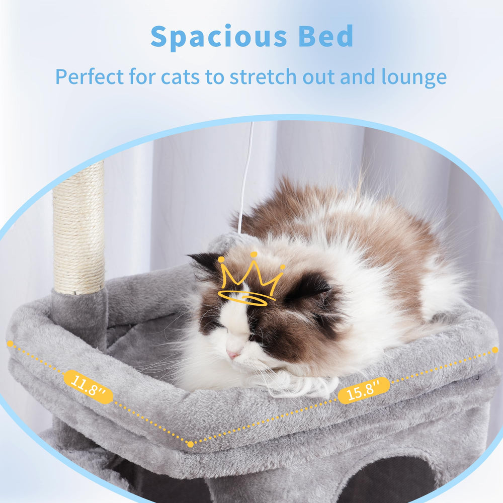 Hey-brother Cat Tree Plush Bed delivers cozy resting for kittens and small cats.